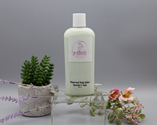 Lavender and sage hand and body lotion