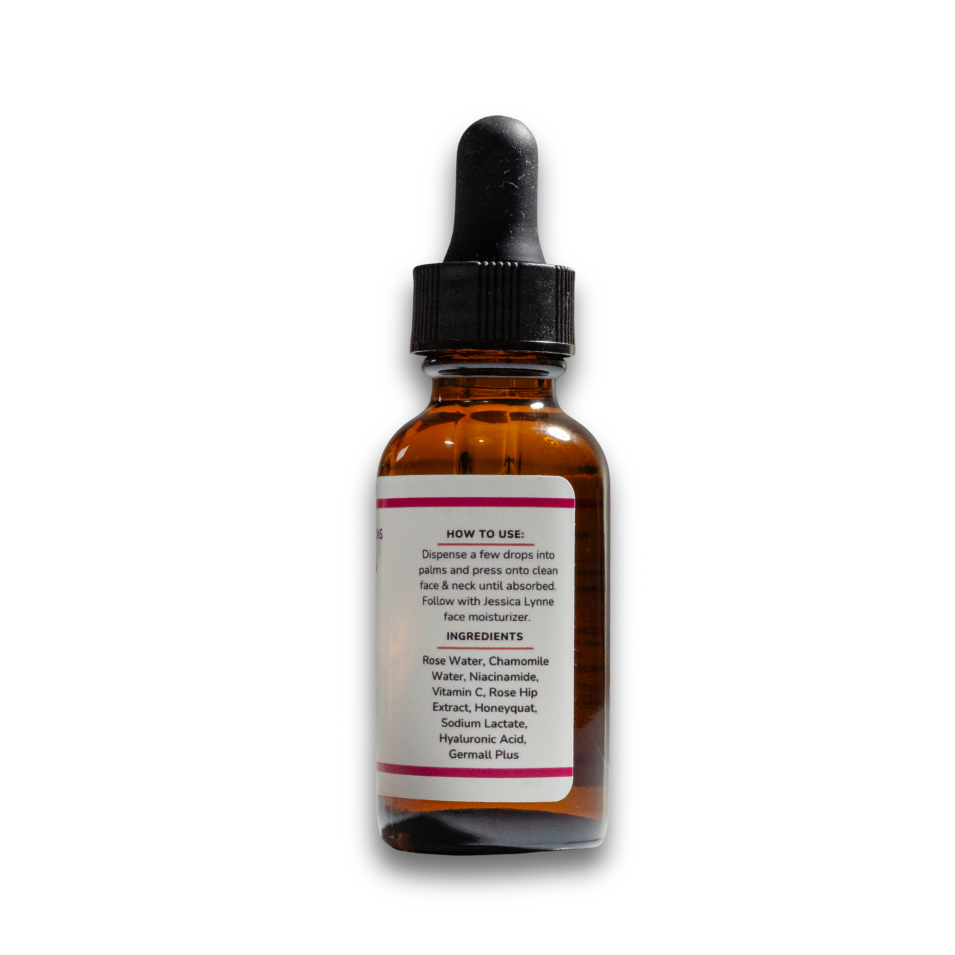 Bottle of Jessica Lynne Creations Vitamin C and Niacinamide Face Serum on a white background